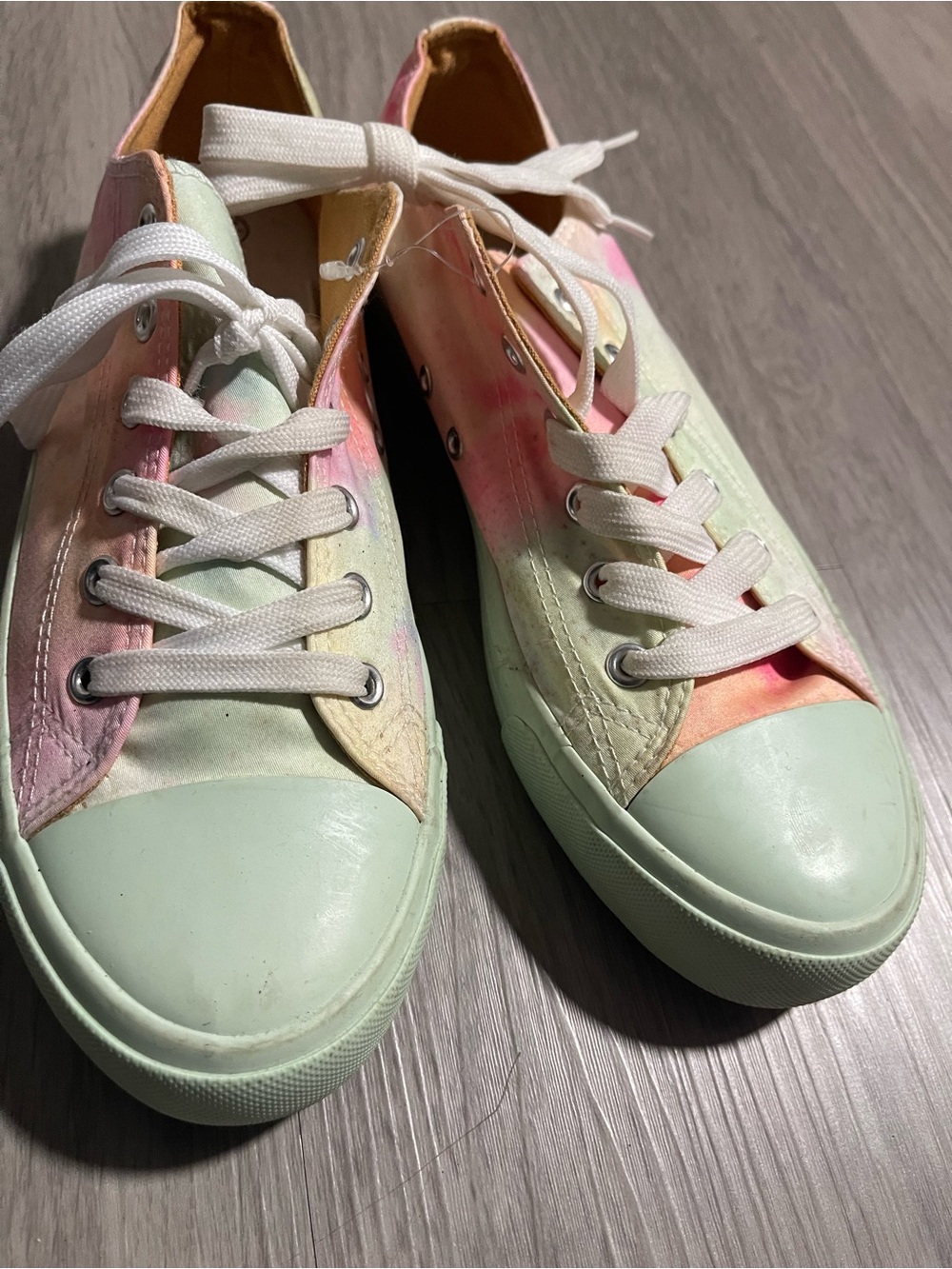 Tie-Dye Pastel Canvas Women's Sneakers - Picture 2 of 6